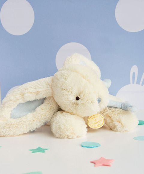 М'яка іграшка зайчик Lapin Bonbon Bleu, 20 см, Doudou et Companie DC1238 - купити, ціна