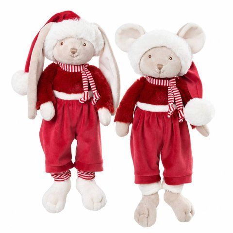 М'які іграшки мишка та зайчик Christmas Henry & Sammy, 30 см, Bukowski Design - купити, ціна