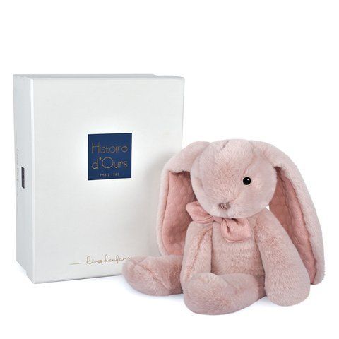 Мягкая игрушка зайчик Peluche lapin preppy Chic - Rose poudr&eacute;, 30 см, Histoire d'Ours HO3136 - купить, цена