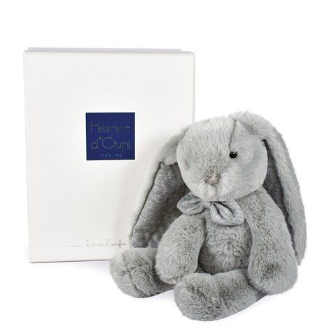 Мягкая игрушка зайчик Peluche lapin preppy Chic - Gris perle, 30 см, Histoire d'Ours HO3138 - купить, цена