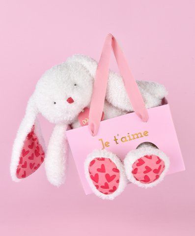 М'яка іграшка зайчик LAPIN JE T'AIME, 25 см, Doudou et Companie DC4372 - купити, ціна